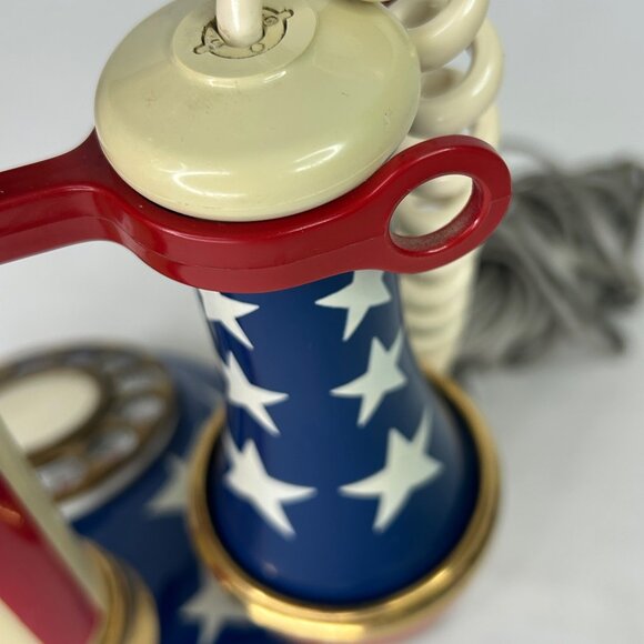 Vintage Deco-Tel Candlestick Telephone Patriotic Stars & Stripes 1973 - Picture 5 of 15